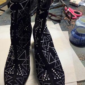 Rebecca Minkoff Black Studded Heeled Boots